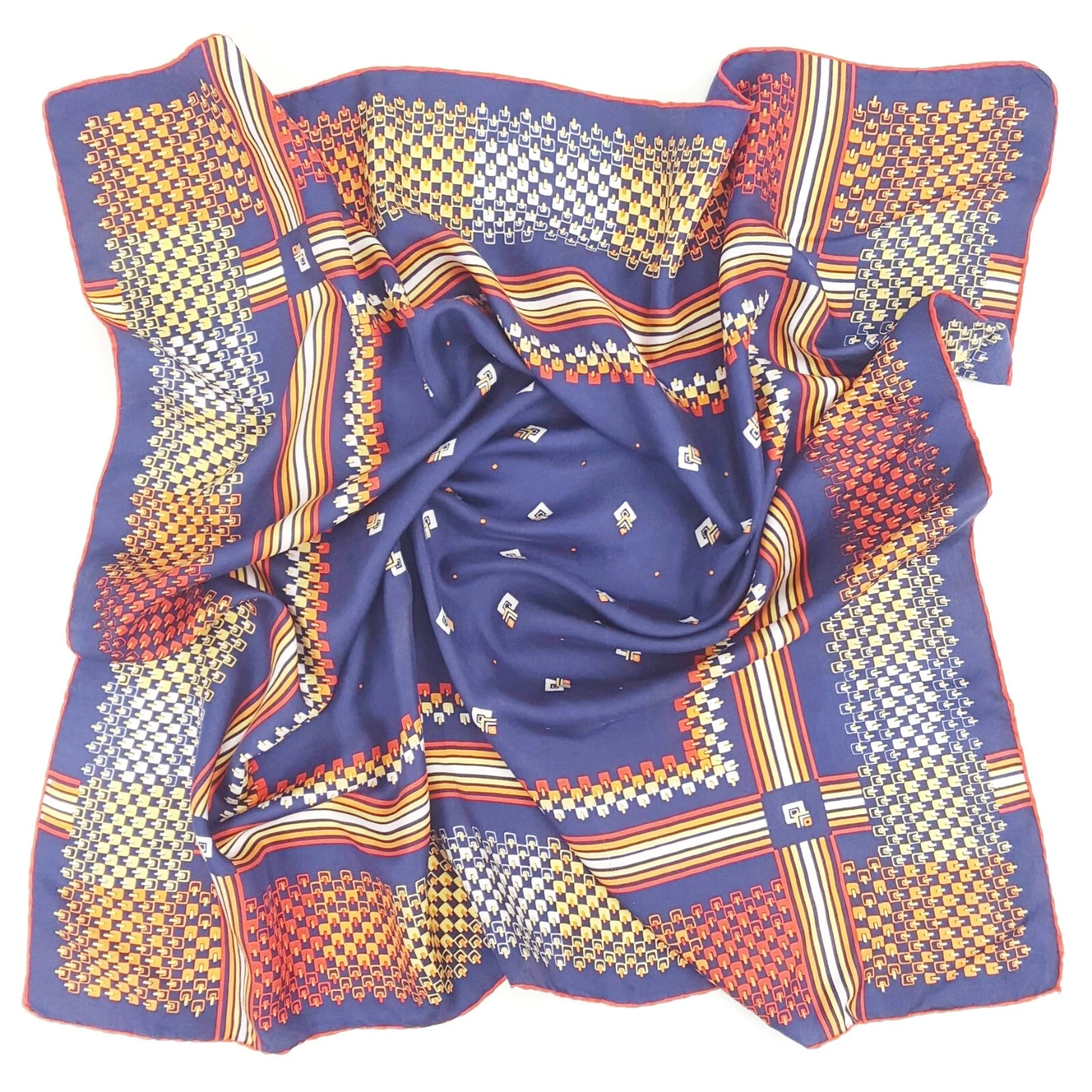 Foulard foulard carré mouchoir sergé soie Carré imprimé géométrique bandana 29