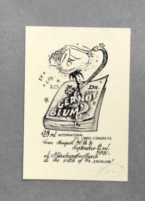 exlibris 23 International  Congress 1990 villa of the ''Ernolung'' art Resnis
