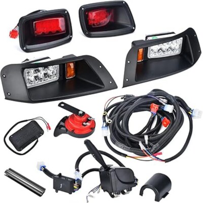 Golf Cart LED Light Kit w/ LED Headlight & Taillight Fit EZ-GO TXT For 1993-2013