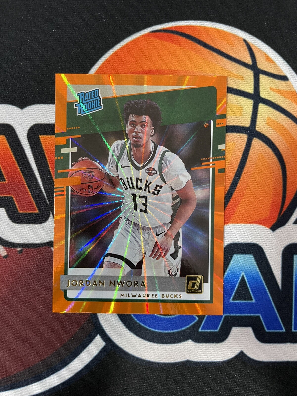 2020 - 21 Jordan Nwora Donruss Rated Rookie Orange Laser #220 Bucks RC