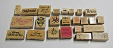 Lot of 24 rubber stamps - multiple brands