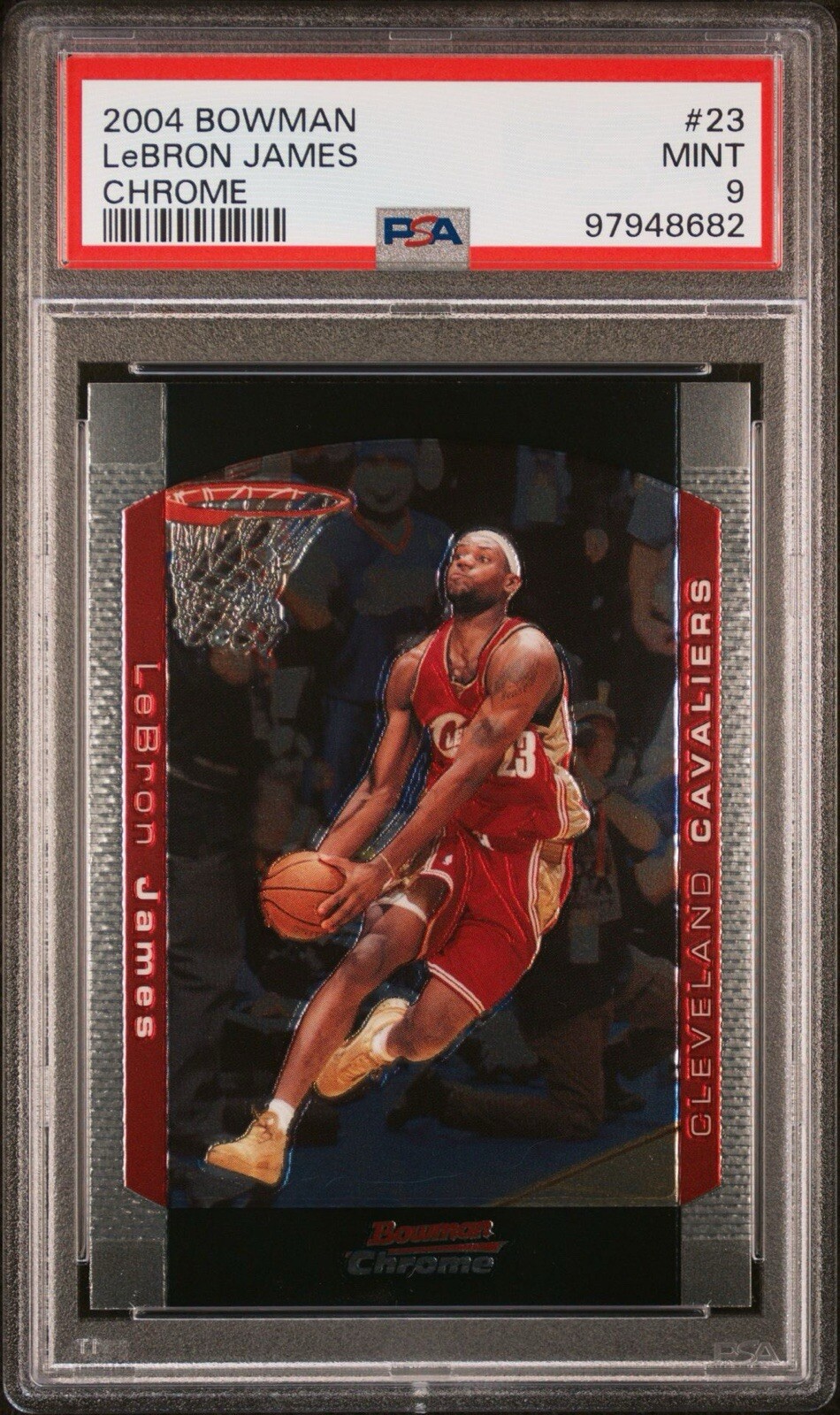 2004 BOWMAN CHROME #23 LeBRON JAMES CAVALIERS PSA 9