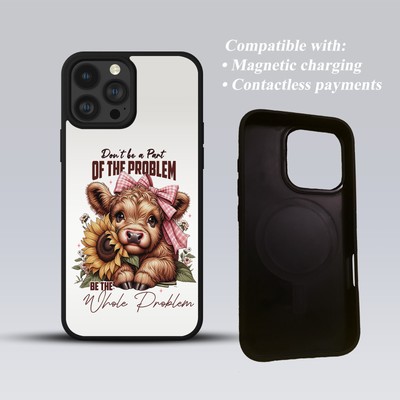 HIGHLAND COW QUOTE CASE FÜR IPHONE MAGNETISCH PREMIUM HOCHWERTIG HANDYHÜLLE