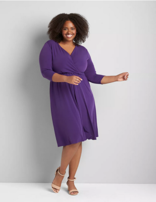 navy blue dress for baby girl LANE BRYANT PURPLE CROSSOVER FIT & FLARE DRESS Sz 14/16