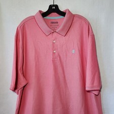 IZOD Polo Shirt Mens XXL Pink Advantage Performance Natural Stretch Short Sleeve