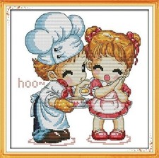 Happy Forever 11CT Stamped Cross Stitch, C054 Sweetheart, Size 11''x11''
