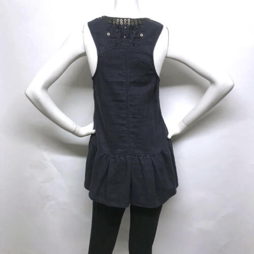 FREE PEOPLE STUDDED Embroidered PEPLUM Tank TUNIC Top Gypsy Hippie 0 2 4 XS S - Picture 9 of 12