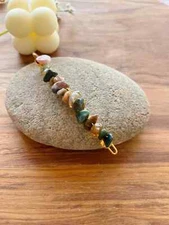 India agate Chips French Barrettes Hair Clasp Clip Slides Holder Hair - AUSTOCK