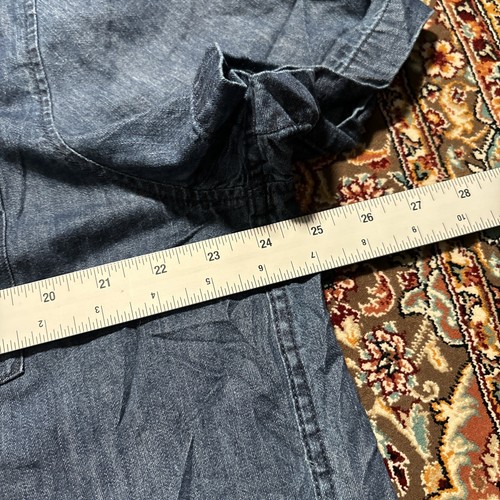 Primark Denim Shirt Men 2XL Blue Pearl Snap Short Sleeve - Picture 8 of 11