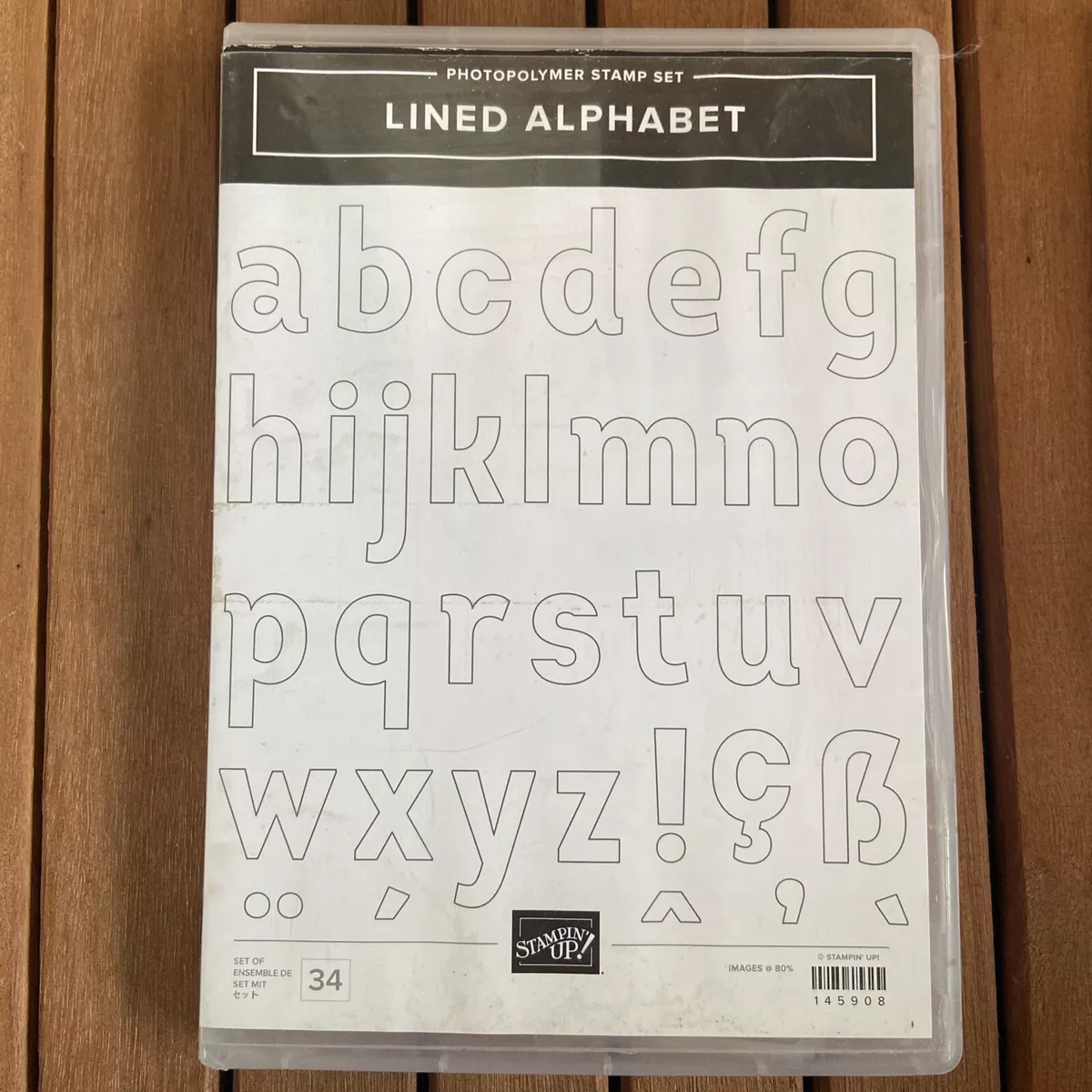 Stampin Up Lined Alphabet Stamps & Dies Bundle-Lot of 2-Layering Alphabet  Dies