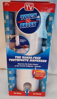 Touch N Brush The Hands Free Toothpaste Dispenser Model W/ Free Toothbrush 