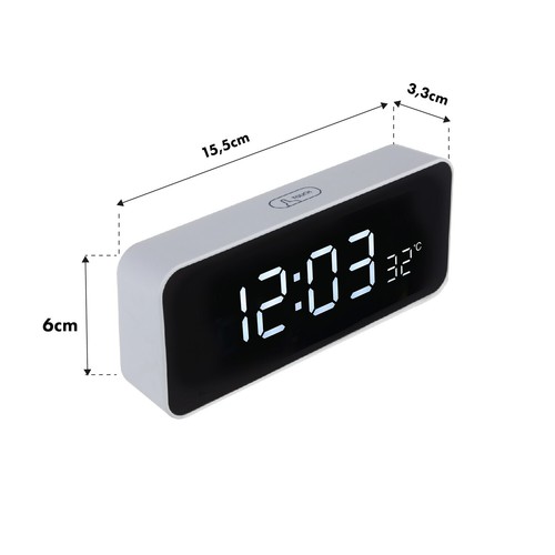 Elektronischer Digitalwecker Digitaluhr Temperatur LED Uhr mit Alarm Thermometer - Bild 5 von 15