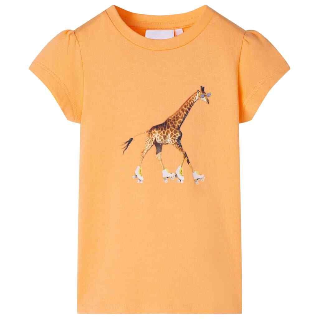 T-Shirt Short Sleeves 's T Shirt Giraffe Print Bright Orange A7J9