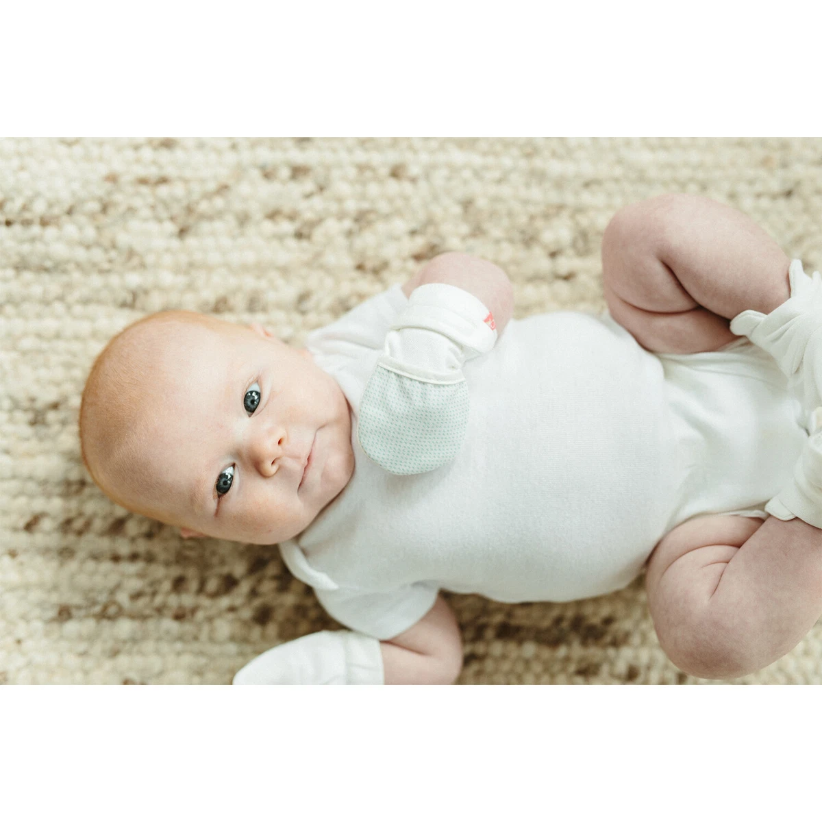 Goumikids Soft Organic Stay On No Scratch Baby Infant Mittens 0