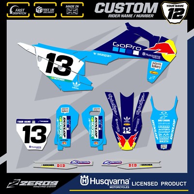 HUSQVARNA MOTOCROSS GRAPHICS CUSTOM MX GRAPHICS TC FC TE FE TX FX PRO G BLU/BLU