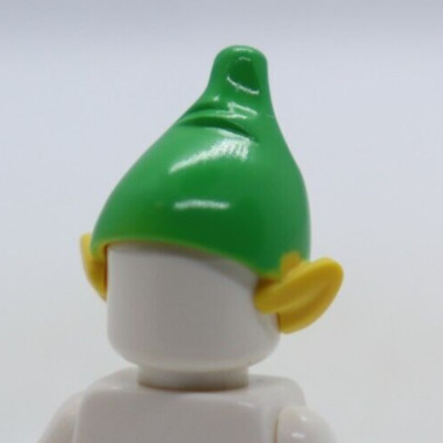 HEADGEAR - Elf Hair Ears Green Yellow 10245 LEGO  Minifigure Part