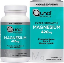 Qunol Magnesium Capsules 420mg, High Absorption Magnesium Supplement, Extra Stre