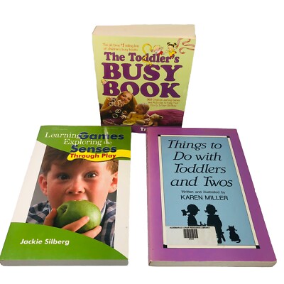3 Lot PB: Things to Do With Toddlers; Busy Book; Learning Games Exploring Senses