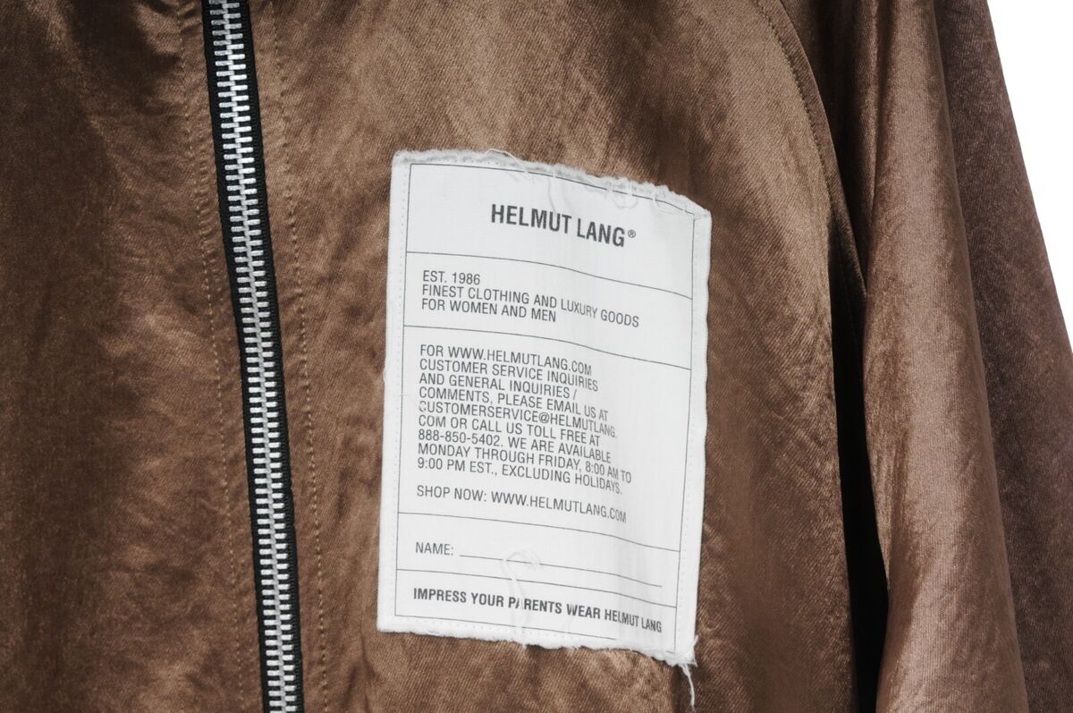 Helmut Lang Men Track Jacket Medium Bronze Patch Twill Full Helmut Lang Men Track Jacket Medium Bronze Patch Twill Full