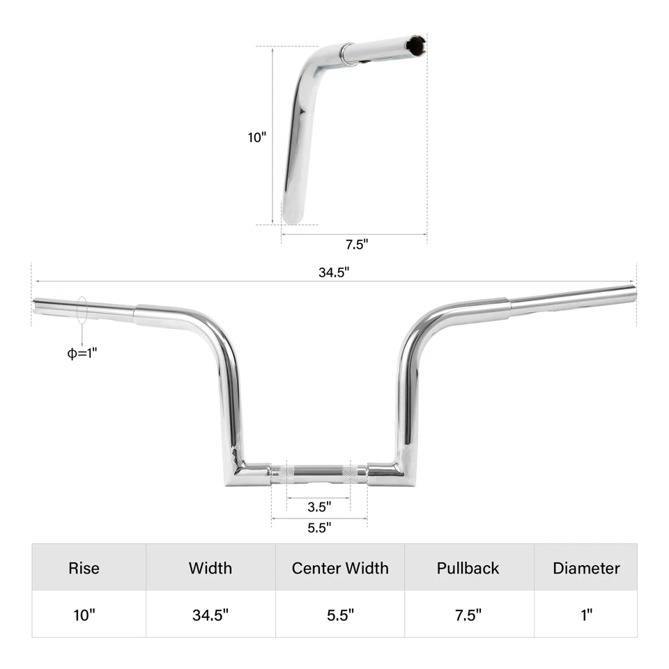 Barras de suspensión Fat 1 1/4" Ape manillar de elevación de 10" aptas para Harley FLST Sportster XL Foto 2 de 4