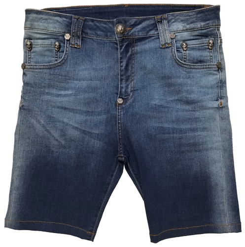 philipp plein jeans shorts herren blau jeans kurz modifizierter Bundweite 31 In