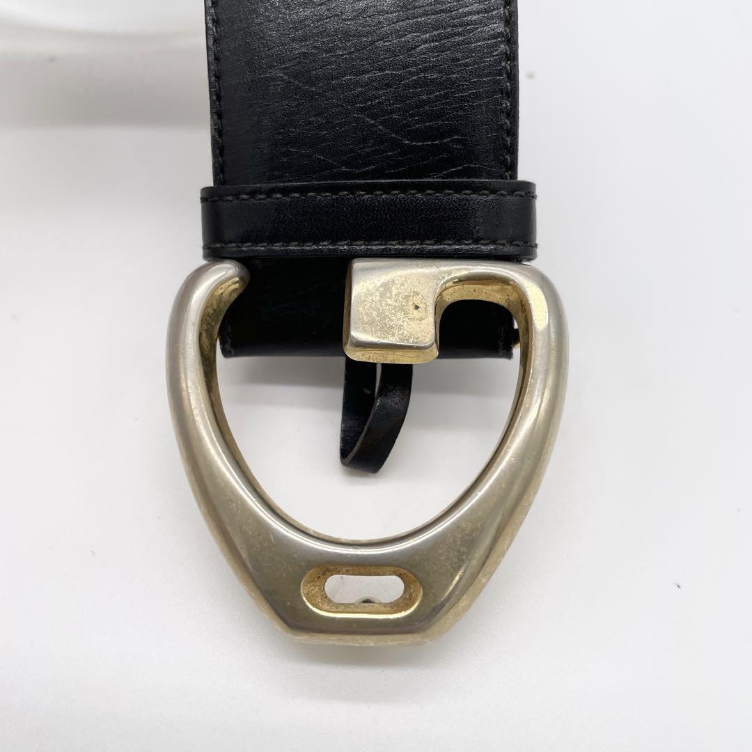 GUCCI Belt Leather Black G Logo Size 70 Made in Italy From