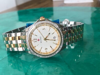 New Michele Belmore MW29A01C5942 Two Tone SS/YG Diamond Watch