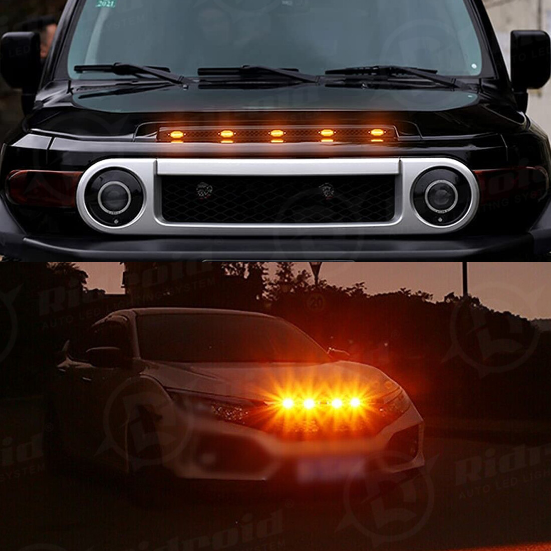 No Drill Plug And Play Grill Lights Ouylycjo LED Front Grill Light ...