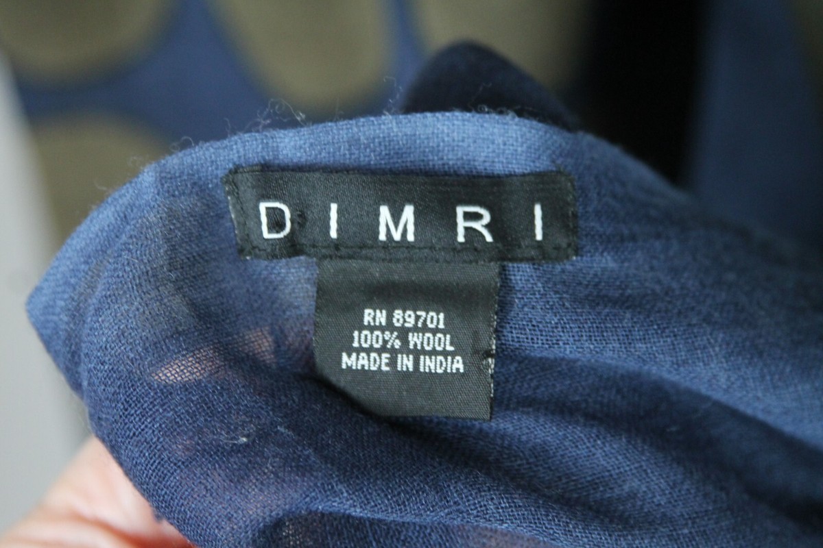 RUN IS…様 DIMRI Nice Things Brown Blue Polka-Dot Wool Shawl Scarf Wrap w