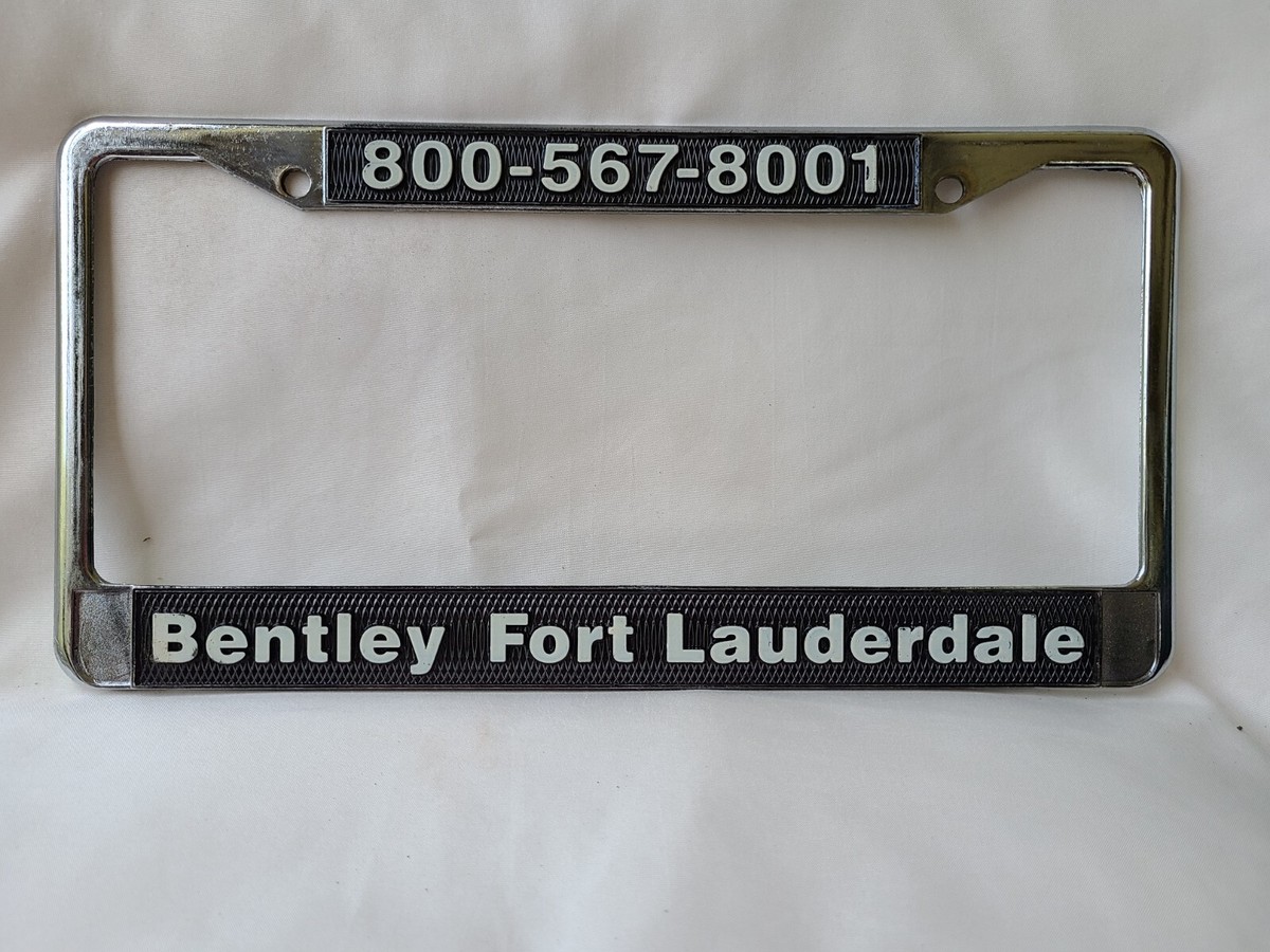 Vintage Bentley Fort Lauderdale Florida License Plate Frame 0522