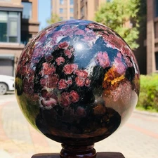 10.51LB Large Natural Garnet Sphere Crystal "Fireworks Stone"The Ball Healing