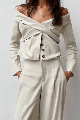 STONE  ニット Zara Fitted Blazer Jacket Limited Edition Stone 7917/999 Size M | eBay