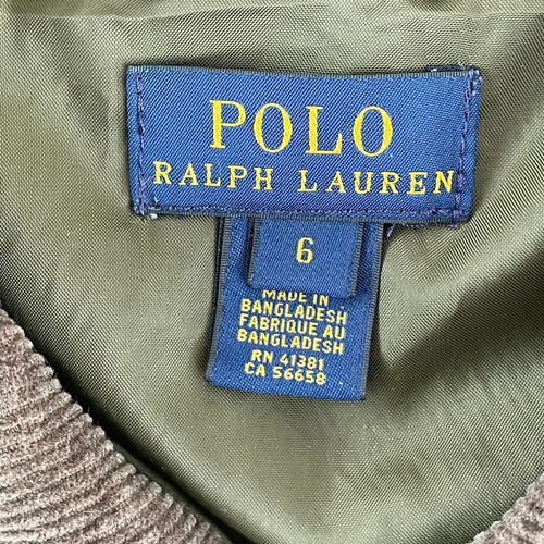 Ralph Lauren Polo Diamond Quilted Jacket Boys 6 Green Corduroy Trim Barn Chore - Picture 2 of 10