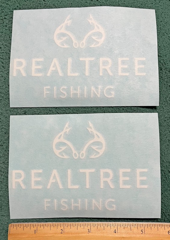 Lot of 2 Realtree Fishing Stickers Decal Deer Antlers Freshwater Fish Boat Truck