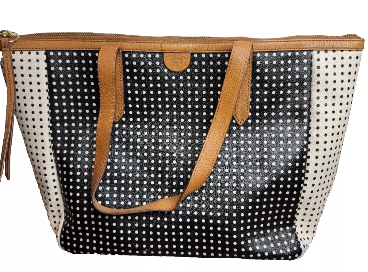 Fossil black and white purse hotsell