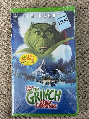 Dr. Seuss 'How The Grinch Stole Christmas' VHS Movie Video Jim Carrey Clam Shell