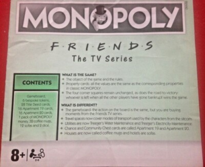 2020 Friends Edition Monopoly Edition Anleitung / Regelheft