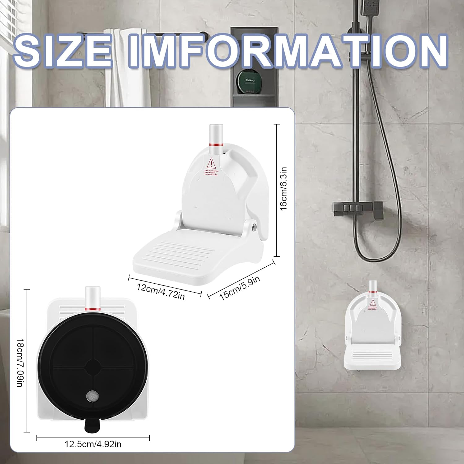 Shower Foot Rest with Reusable Suction Cup for Shaving Legs Anti-Slip Shower