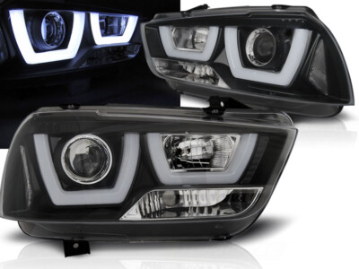 HEADLIGHTS LPDO14 FOR DODGE CHARGER LX II 2011-2015 TUBE LIGHT BLACK LHD