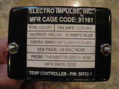 Electro Impulse Temp Controller pn 50762-1 | eBay