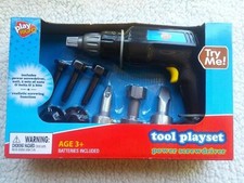 NEW Play Right Tool Playset Power Screwdriver Nail Nuts Bolts Bits