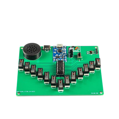 Kalimba Pentatonic Scale DIY Electronics Kit with 77x44mm Circuit Board Green