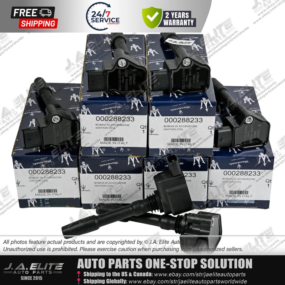 6pcs Genuine Ignition Coils for Maserati Ghibli Levante Quattroporte 288233 - Image 3 of 4