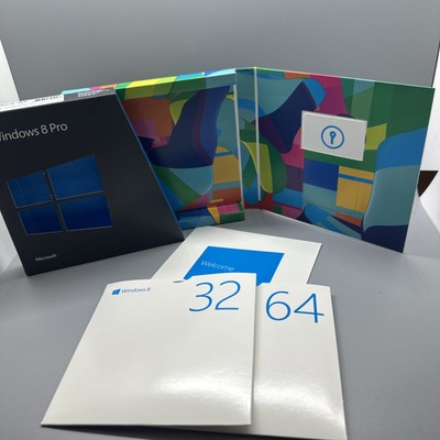 Microsoft Windows 8 Pro 32/64 Bit DVD w/ Product Key   Very Good Condition