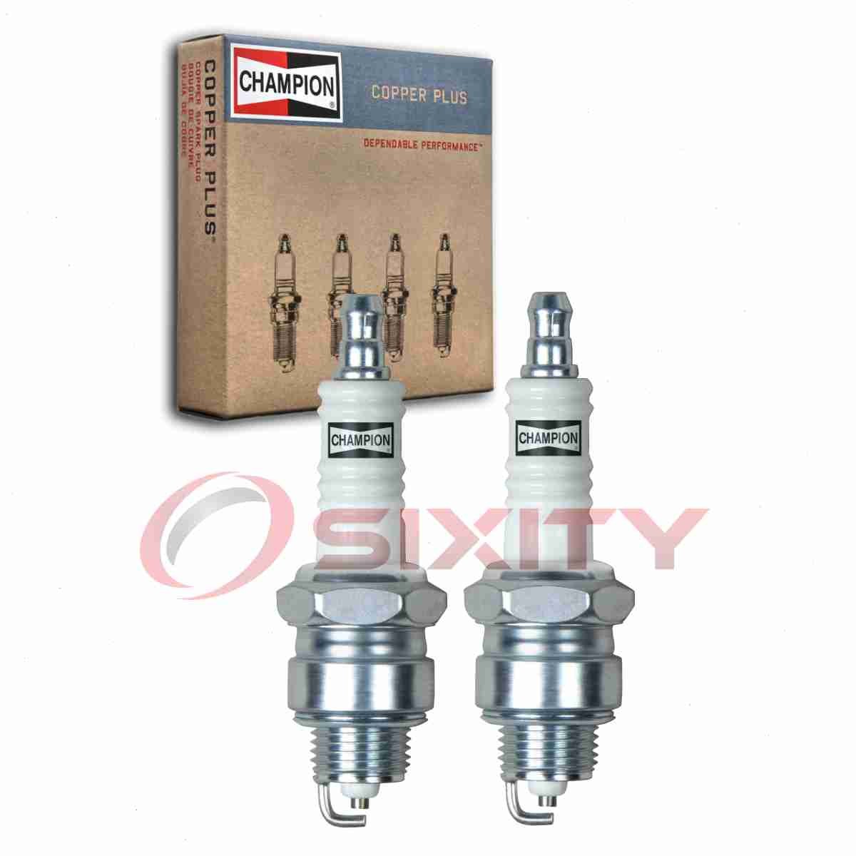 2 pc Champion Copper Plus 14 Spark Plugs for WR7F W20PRU RJ12YC R44S R43S pl