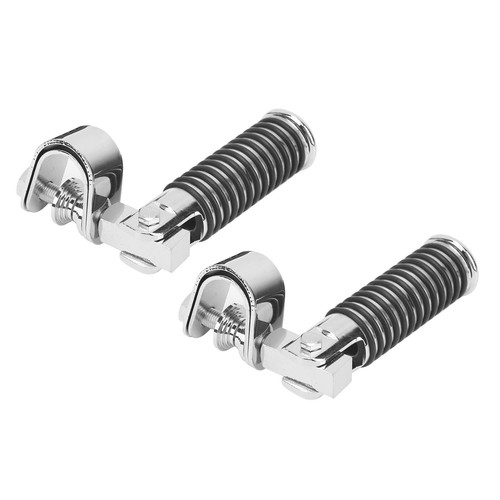 (Stainless Steel Color)Motorcycle Foot Pegs Black Passenger Footrests Compatible - Picture 6 of 12