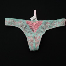NEW Victoria's Secret VTG PINK 2010s Lace Girly Feminine Thong Panty SMALL