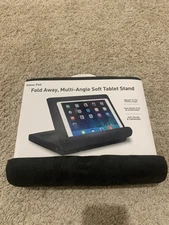 Ontel Pillow iPad/TABLET or phone stand, Fold Away Multi-Angle Soft w/ storage.