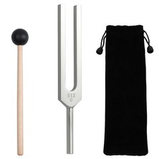 512Hz Aluminum Tuning Fork Set with Silicone Mallet and Storage Bag for Sound