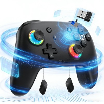 Hall Effect Bluetooth Controller with 2.4G Adapter, Wireless Black